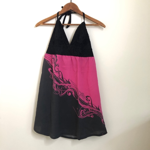 Metal Mulisha Hot Pink & Black Lace Sun Dress - Picture 5 of 7